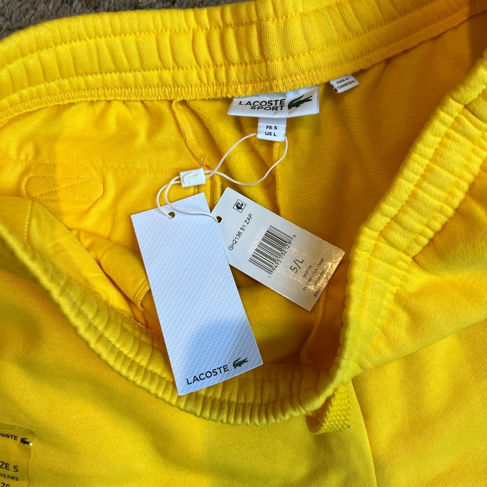 Lacoste Men's Vibrant Yellow Athletic Shorts - Picture 3 of 5